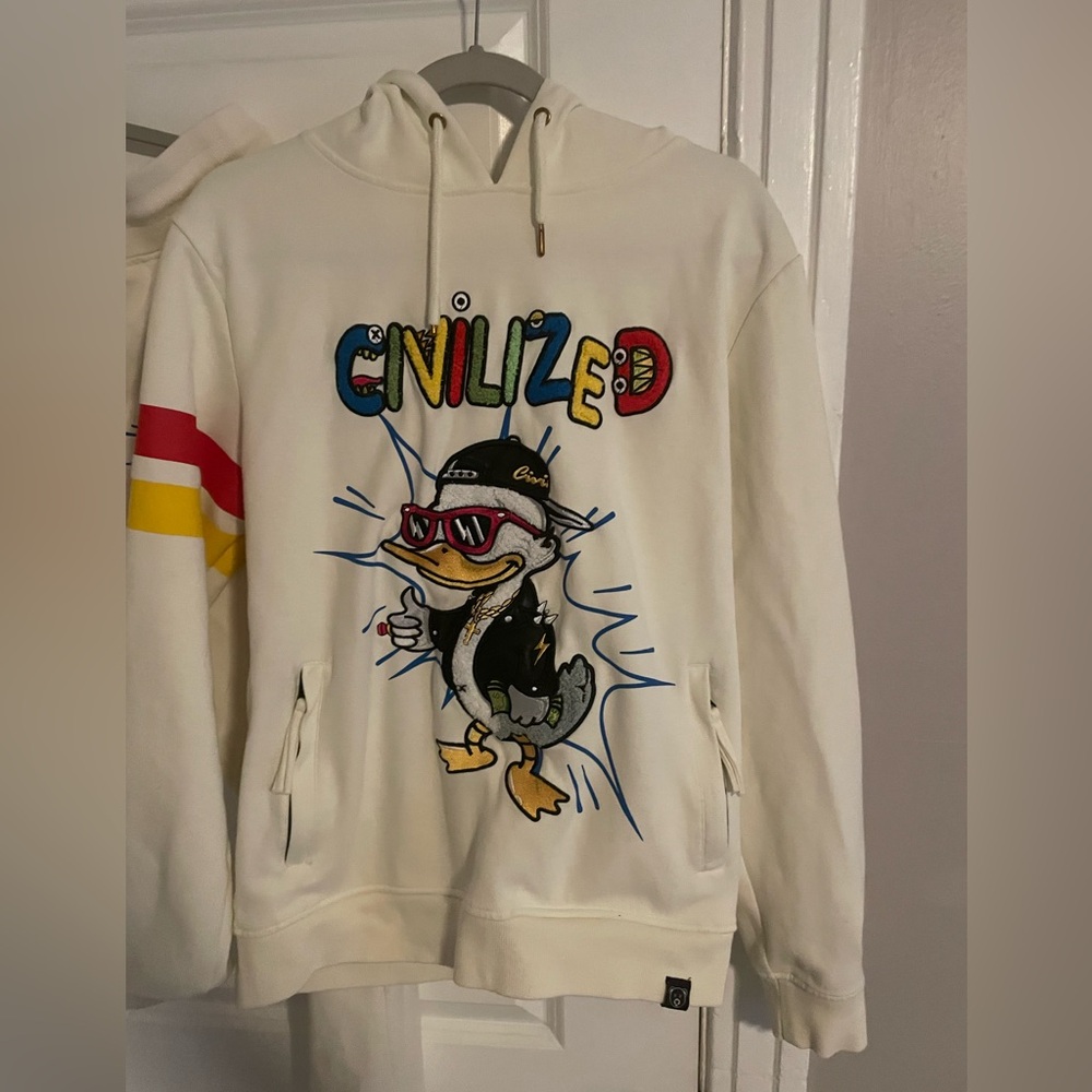 CivilizeD cream Medium cream duck hoodie, and duck joggers. In great condition.
